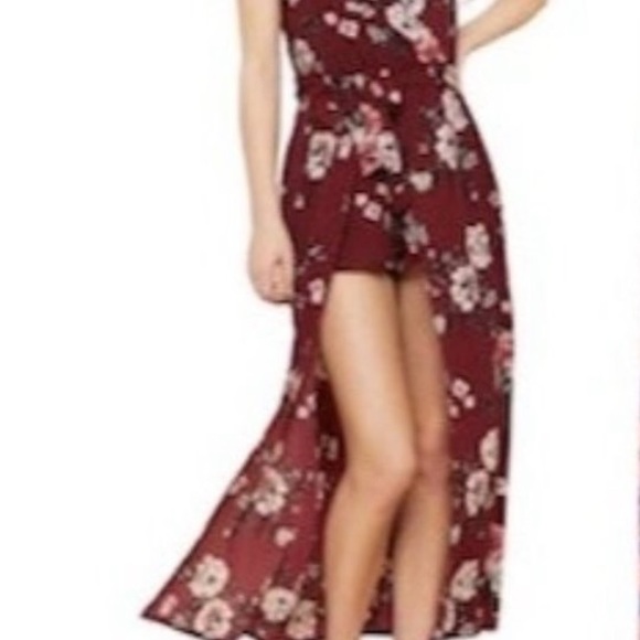 Floral Split Maxi Romper Shorts Dress - Picture 2 of 8